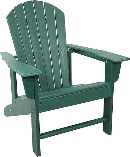 Sunnydaze Silla Adirondack vertical para todo tipo de clima, para patio o patio, capacidad de 300 libras, 38.25 pulgadas, color verde