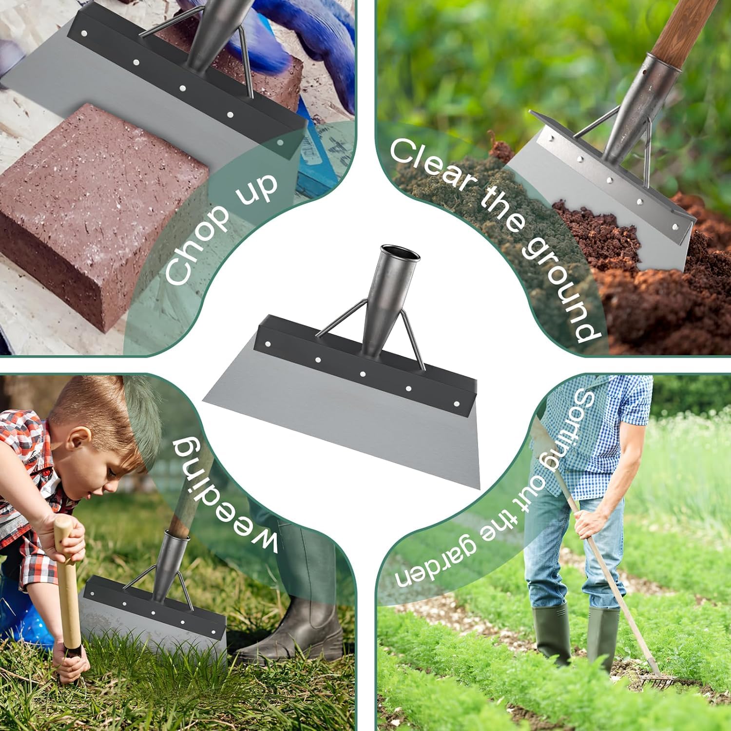 Multifunctional Cleaning Shovel,Outdoor Garden Cleaning Shovel,Steel Weeding Planting Farm Cleaning Shovel Weeding Tool - Image 4
