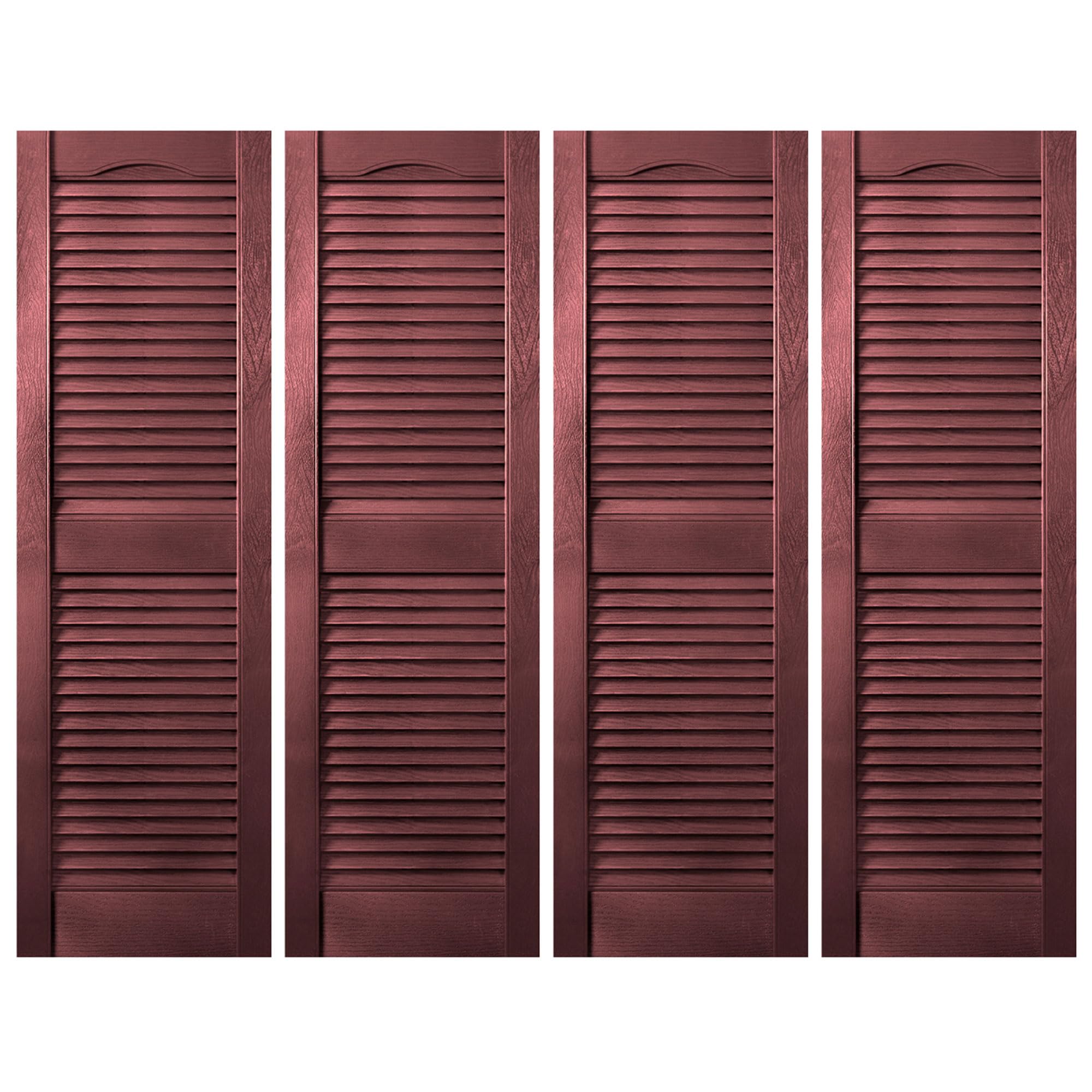 similar Plastic Development Group 14 x 63 Inch Decorative Outdoor Vinyl Plastic Louvered Window Shutters w/Installation Kit & Instruction, 4 Pack, Bordeaux