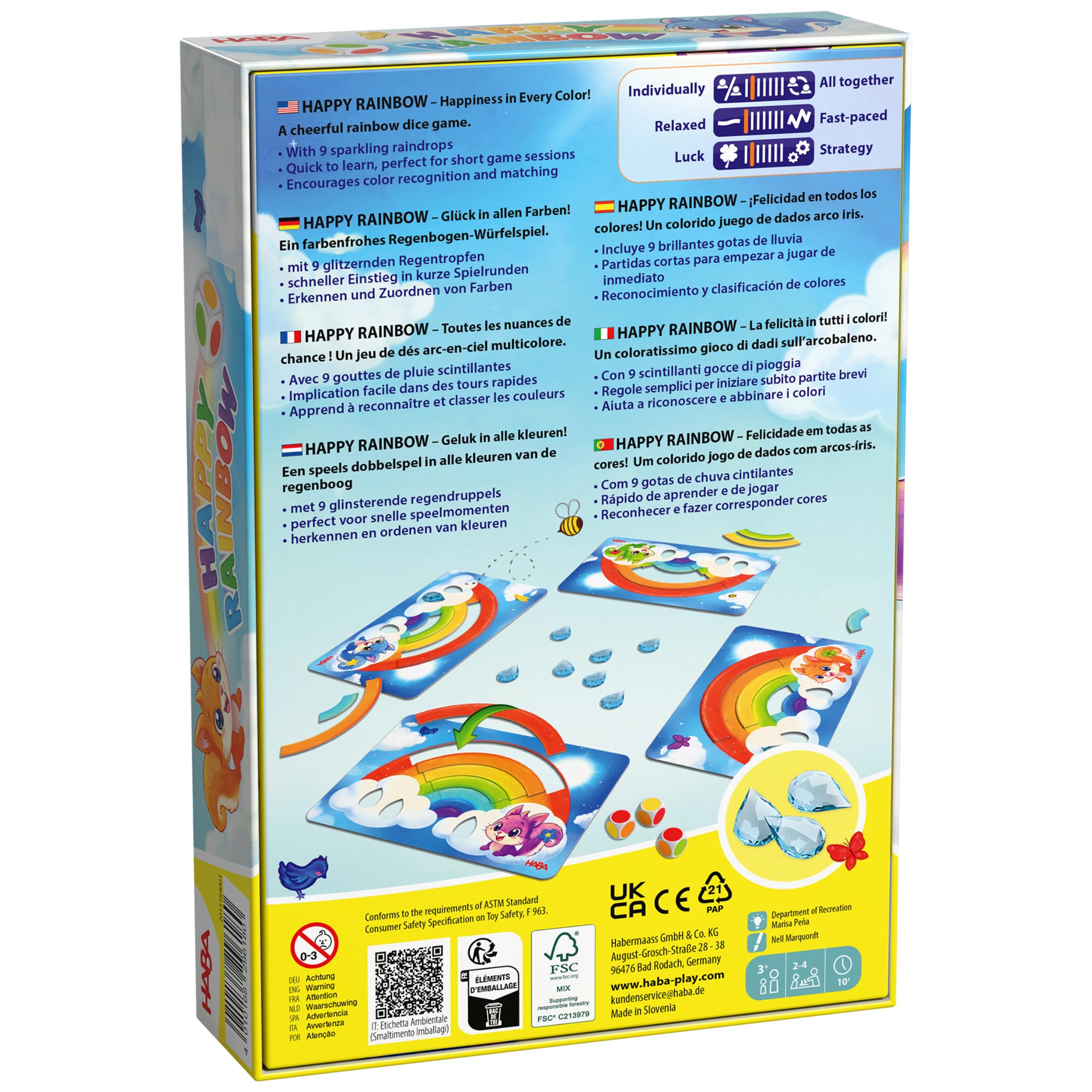 HABA Happy Rainbow - Gioco da tavolo per 2-4 giocatori