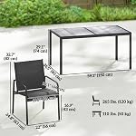 Ensemble de salle à manger extérieur Outsunny 7 pièces pour 6, table et chaises de patio en faux bois avec siège en maille respirante, ensemble de meubles de patio avec cadre en acier galvanisé pour jardin, arrière-cour, noir