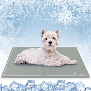 Angelpet Kühlmatte Hund, M 65x50cm – Ungiftige Selbstkühlende Gelmatte Bett, Langlebige wasserdichte Kühlmatte für Hunde & Katzen im Sommer, Kein Wasser oder Kühlen Erforderlich (Grau)
