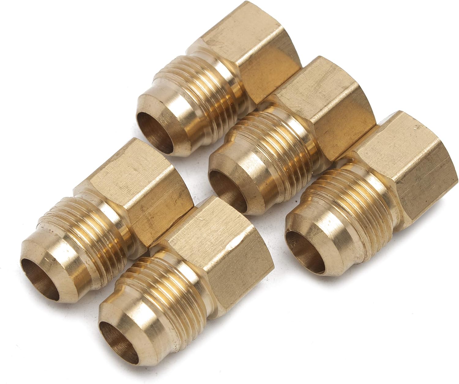 LTWFITTING Brass Flare 5/8" OD x 1/2" Female NPT Female Connector Tube Fitting(Pack of 5)