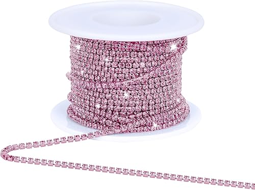 Cadena de cierre de diamantes de imitación de cristal, 10 yardasrollo de 0.079 in de diamantes de imitación para manualidades de costura, decoración