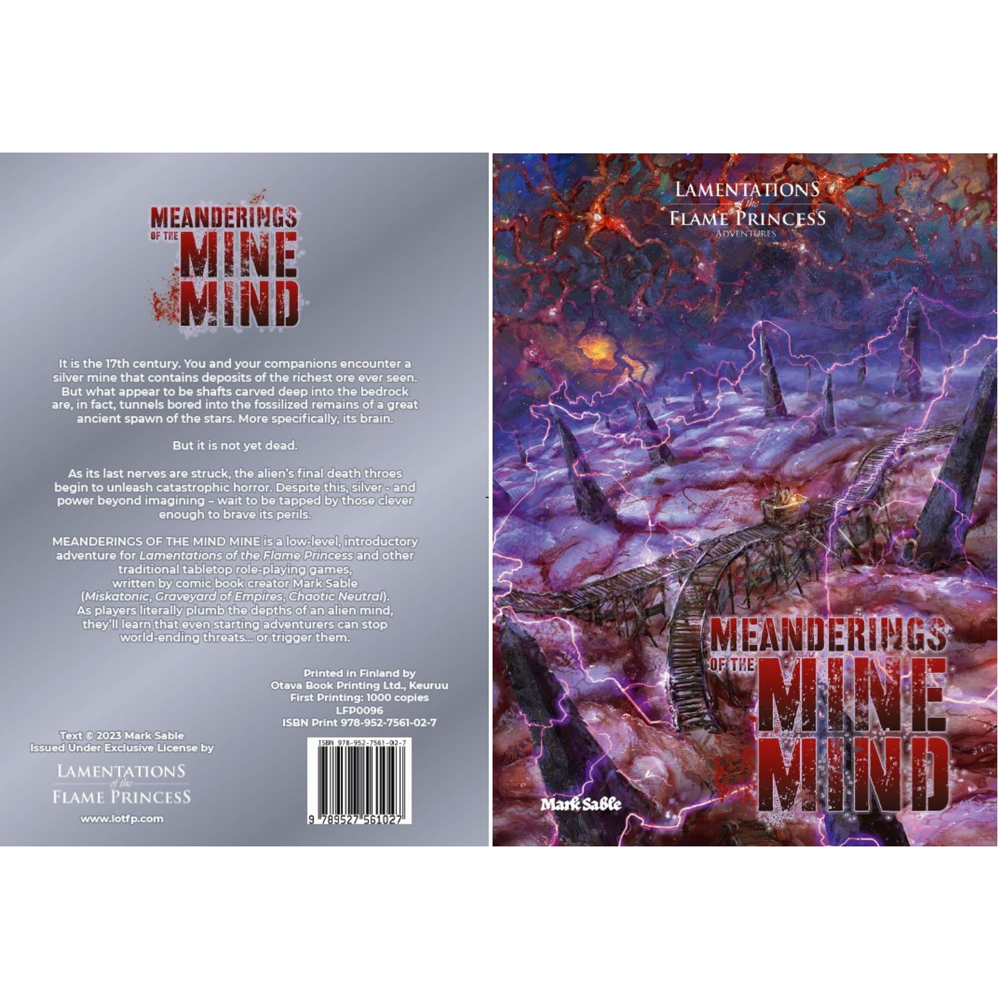 Lamentations of the Flame Princess: Meanderings of The Mine Mind – Hardcover-RPG-Buch, LPF-Ergänzung, für Charaktere mit niedrigem Niveau, A5, 32 Seiten