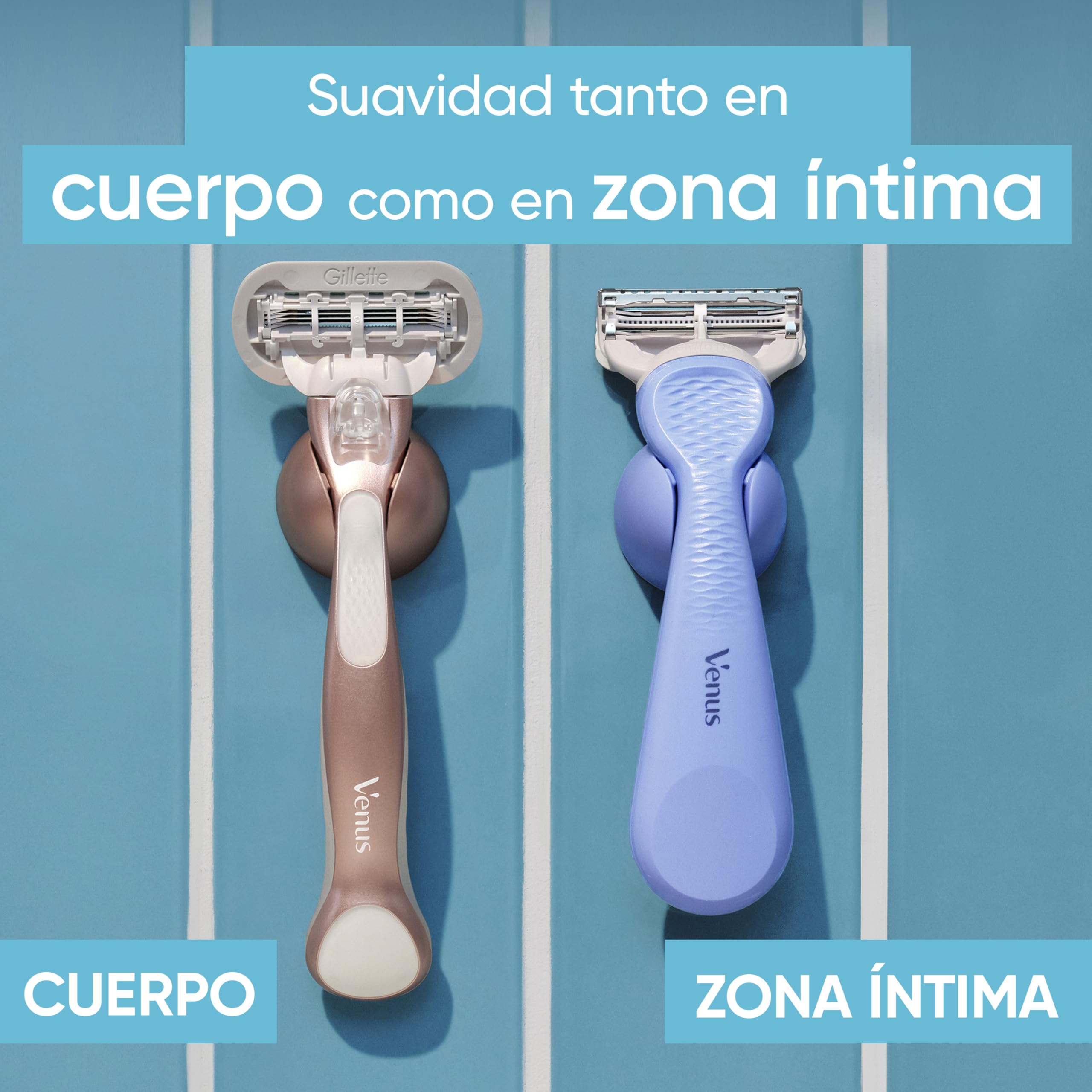 Gillette Venus Maquinilla de Afeitar para Mujer para Ingles Y Zona Íntima, 1 Mango + 1 Recambio, Ayuda a Proteger La Piel de La Irritación Tras La Depilación
