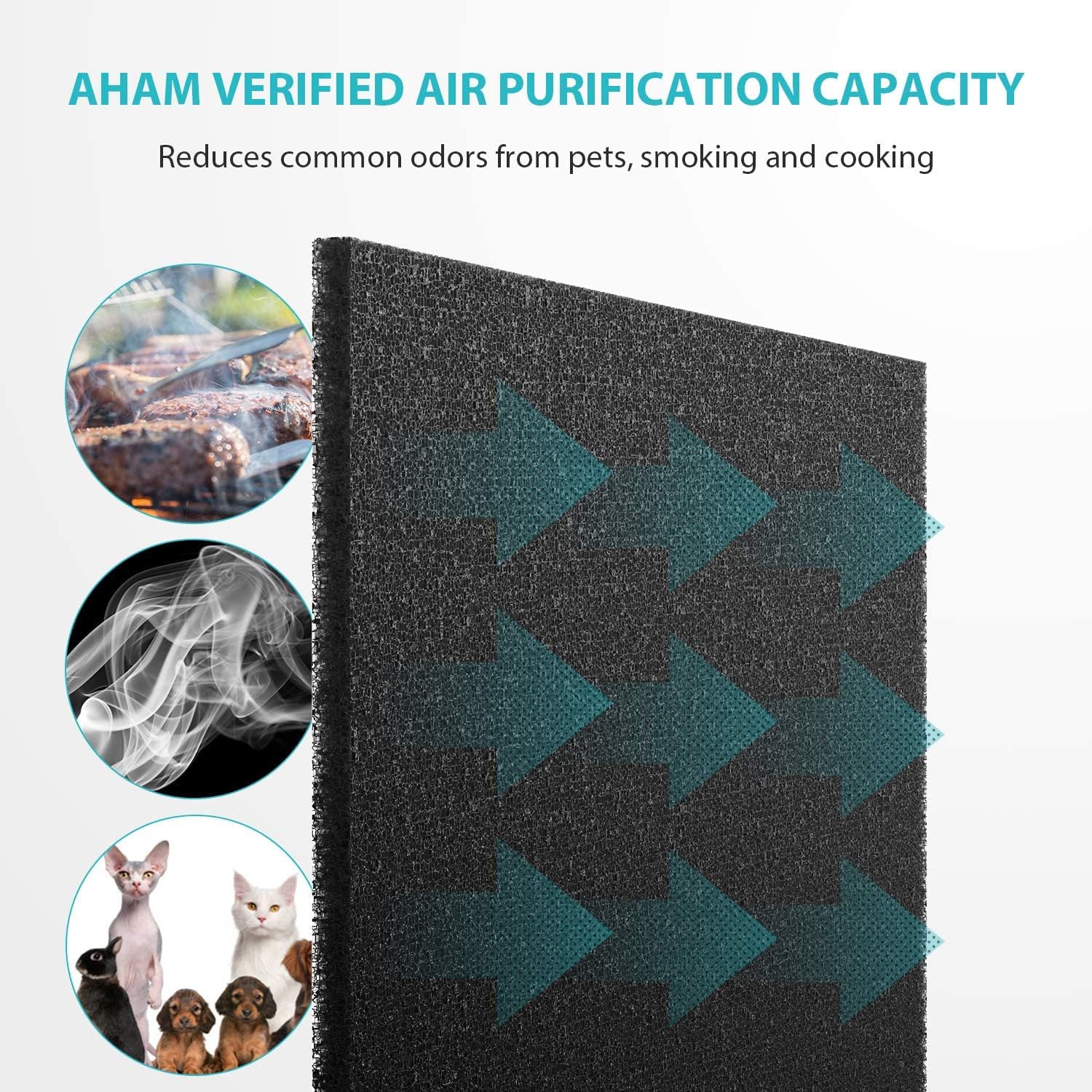 Eureka NEA-C1 Air Purifier: 4-Pack of Activated Carbon Filter Replacements for InstantClear NEA120 (Black)