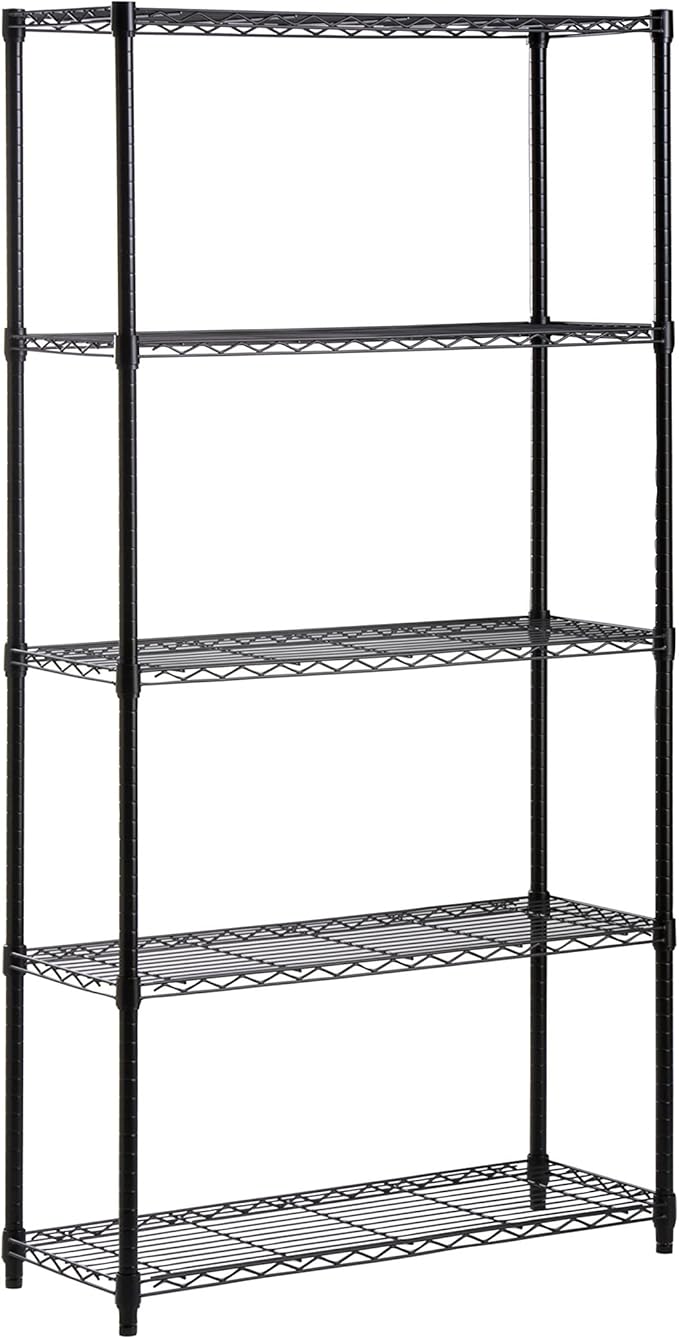 HoneyCanDo SHF01442 Storage Shelving, 5Tier, Black