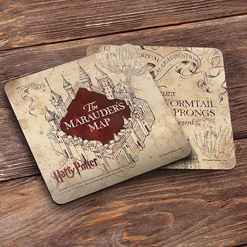 Miniatura 2 de Harry Potter Hogwarts - Juego de posavasos con el mapa del merodeador - El pie de cola de gusano Moony y las puntas están orgullosos de presentar