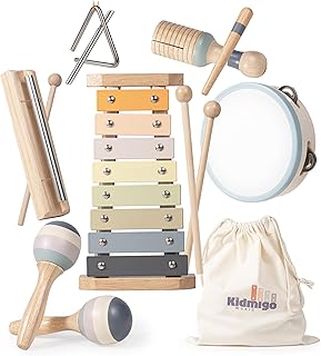 KidMigo Musical Instruments for Children from 3 Years, 7-in-1 Musical Instruments Wooden Toy, Drum Xylophone Musical Instruments Children, Montessori Toy from 3 Years