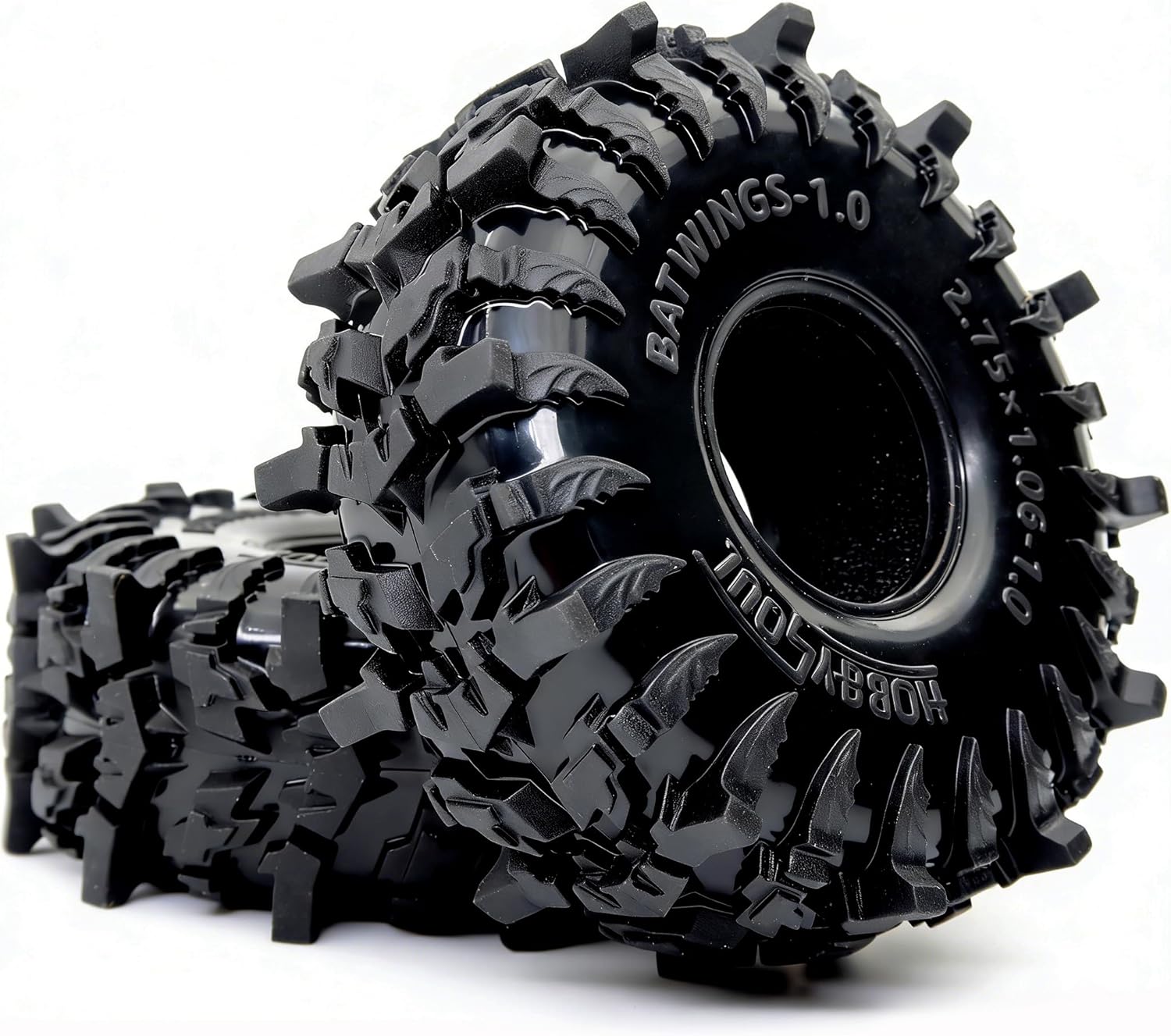 HOBBYSOUL 1.0 Tires - 70 * 27mm Tall Batwings Super Soft Sticky mud Tyre For RC Crawler 1/24 SCX24 1/18 TRX4M Upgrades