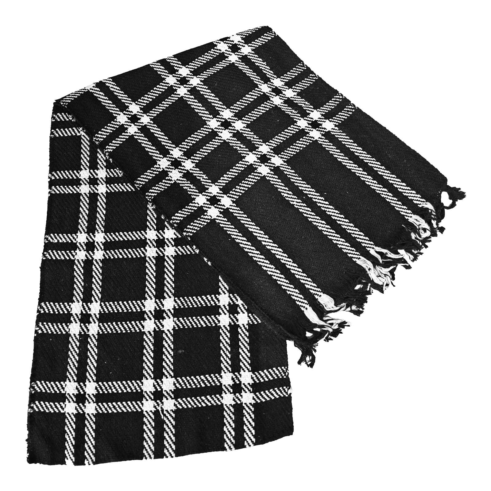 Winter Woolen Thick Stretchable Solid Checked Design Multipurpose Neck Warmer Windproof Muffler Cum Scarves Cum Stoles for Men's and Women's-image-25