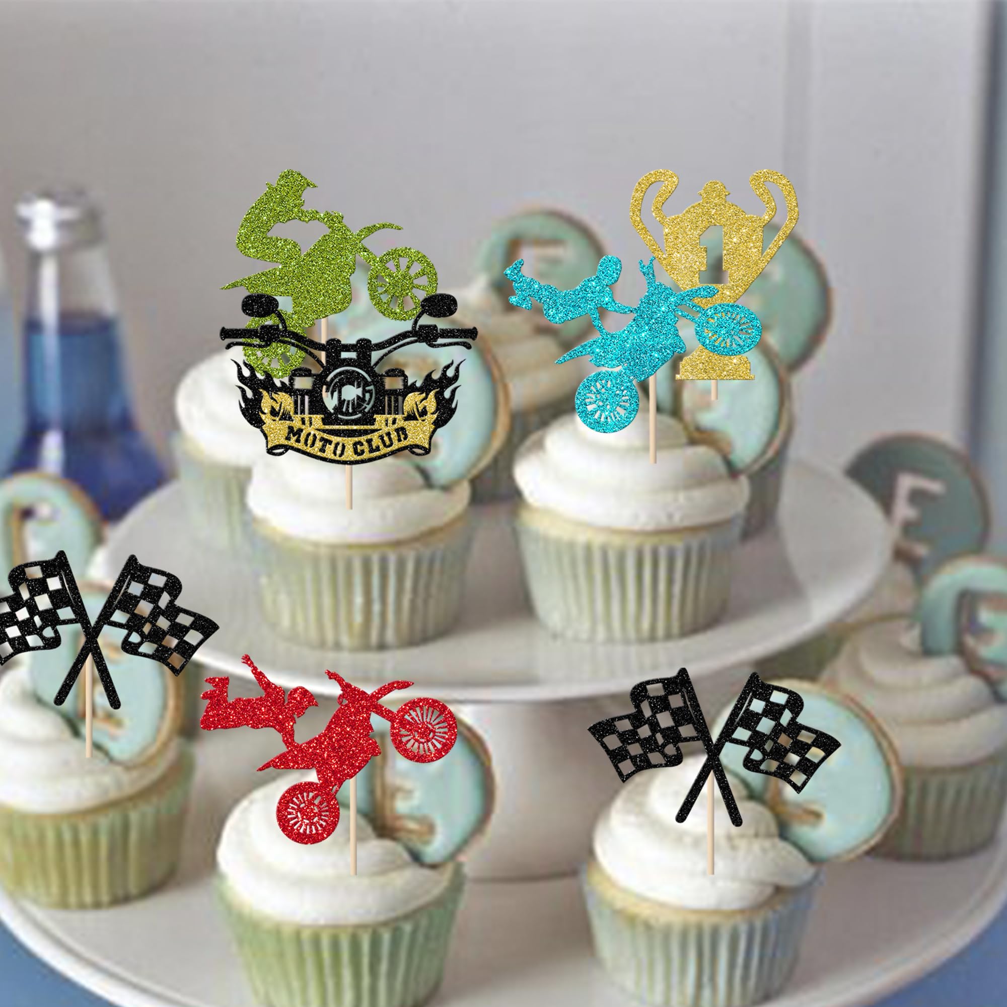 Karate Party Favors Helewilk 24pcs Karate Taekwondo Cupcake Toppers, Kung Fu Theme Baby Shower Party Supplies, Boxing Sport Theme Cupcake Decor, Man Kids Birthday Party Decoration - Black Glitter Boxing Cake Topper