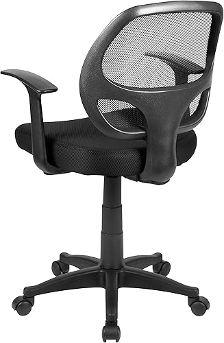 Miniatura 5 de Flash Furniture Mallard - Silla de oficina giratoria de malla con respaldo medio con asiento acolchado y brazos en T, silla de escritorio acolchada