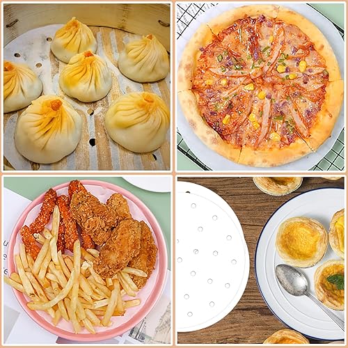 Miniatura 7 de 200 forros de papel pergamino para freidora de aire, hojas de bambú para hornear accesorios para freidora de aire (8 pulgadas)