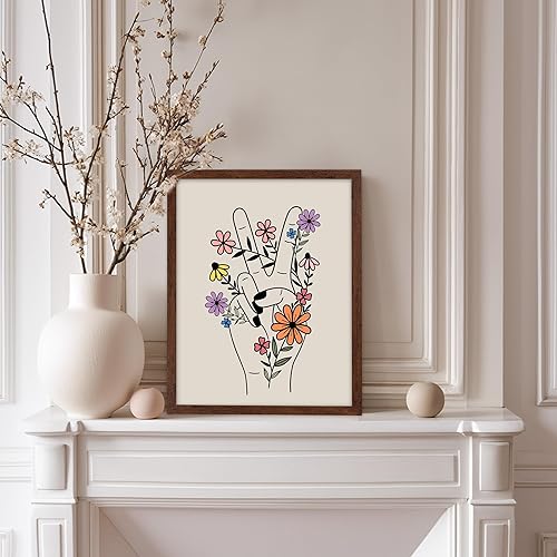 Miniatura 5 de Poster Master Impresión de flores hippie  Póster retro de la paz  Arte preppy y moderno  Diseño de pared floral bohemio chic  Arte de paz y amor