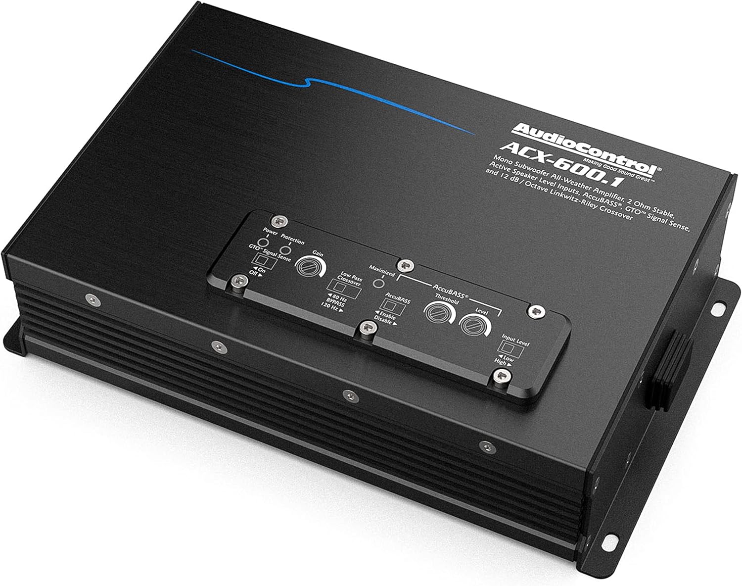 AudioControl ACX-600.1 All-Weather IPX6 Compact Monoblock Amplifier for Boat/Marine/ATV/UTV, 600 W Power, GTO Signal Sense, Linkwitz-Riley Crossover (ACX-600 ACX Series Amp)
