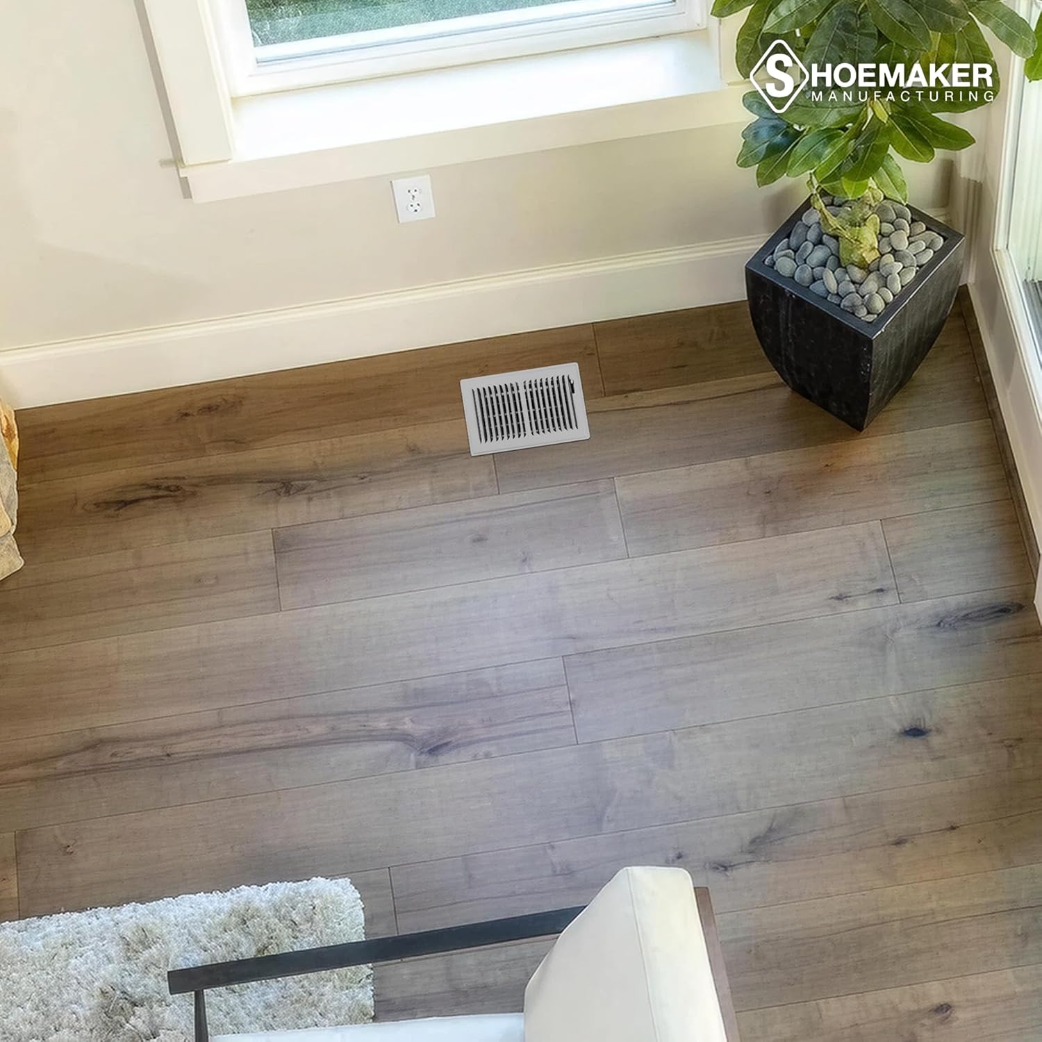 Shoemaker 6x10 Floor Register – Cement Gray Heavy Duty Metal Floor Vent Cover for Home Floors - Premium Forced Air Vent Covers