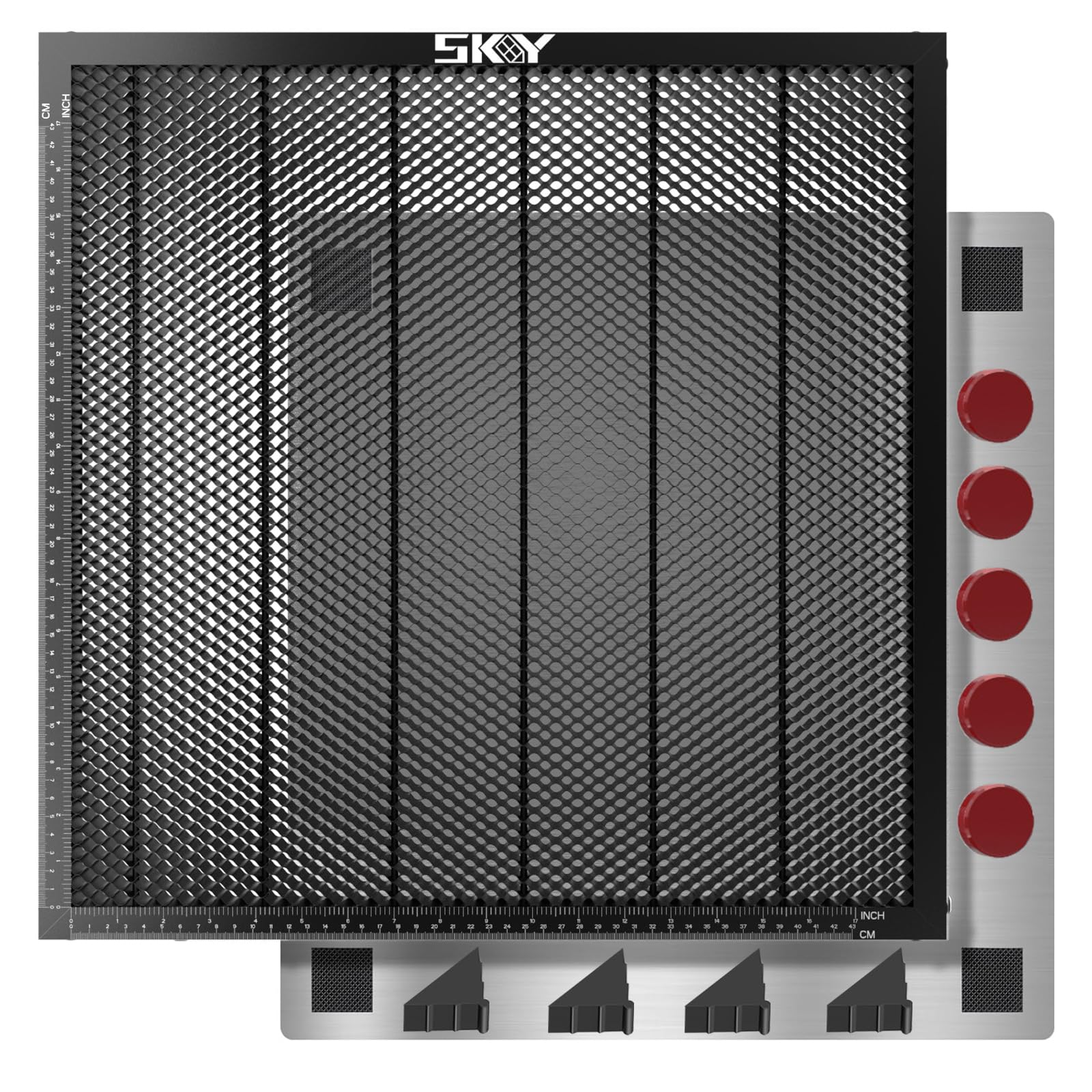 Update Heat-Resistant Coating Honeycomb Laser Bed, 440x440mm Honeycomb Working Durable Steel Honeycomb Panel Table for Most Laser Engraver, Desktop-Protecting, 17.3''x17.3''x0.87''