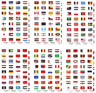 BENBO 384pc World Flag Stickers - Country Flags of The World (192 Countr...