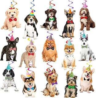 Dog Hanging Swirls Decorations Dog Themed Birthday Party Supplies 20pcs Puppy Hanging Swirls Ceiling Streamers Decorations for Kids Birthday Baby Puppy Pet Dog Birthday Party Favors Supplies