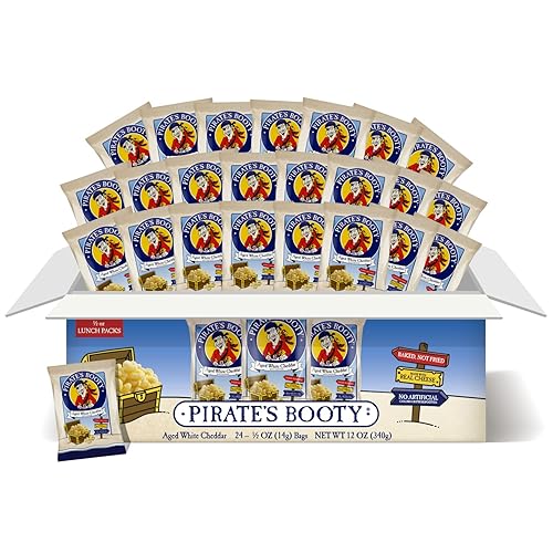 Pirates Booty Soplados de queso cheddar blanco envejecido 24 unidades bolsas de 05 onzas sin gluten aperitivos saludables para niños Pirates Booty Soplados de queso cheddar blanco envejecido 24 unidades bolsas de 05 onzas sin gluten aperitivos saludables para niños