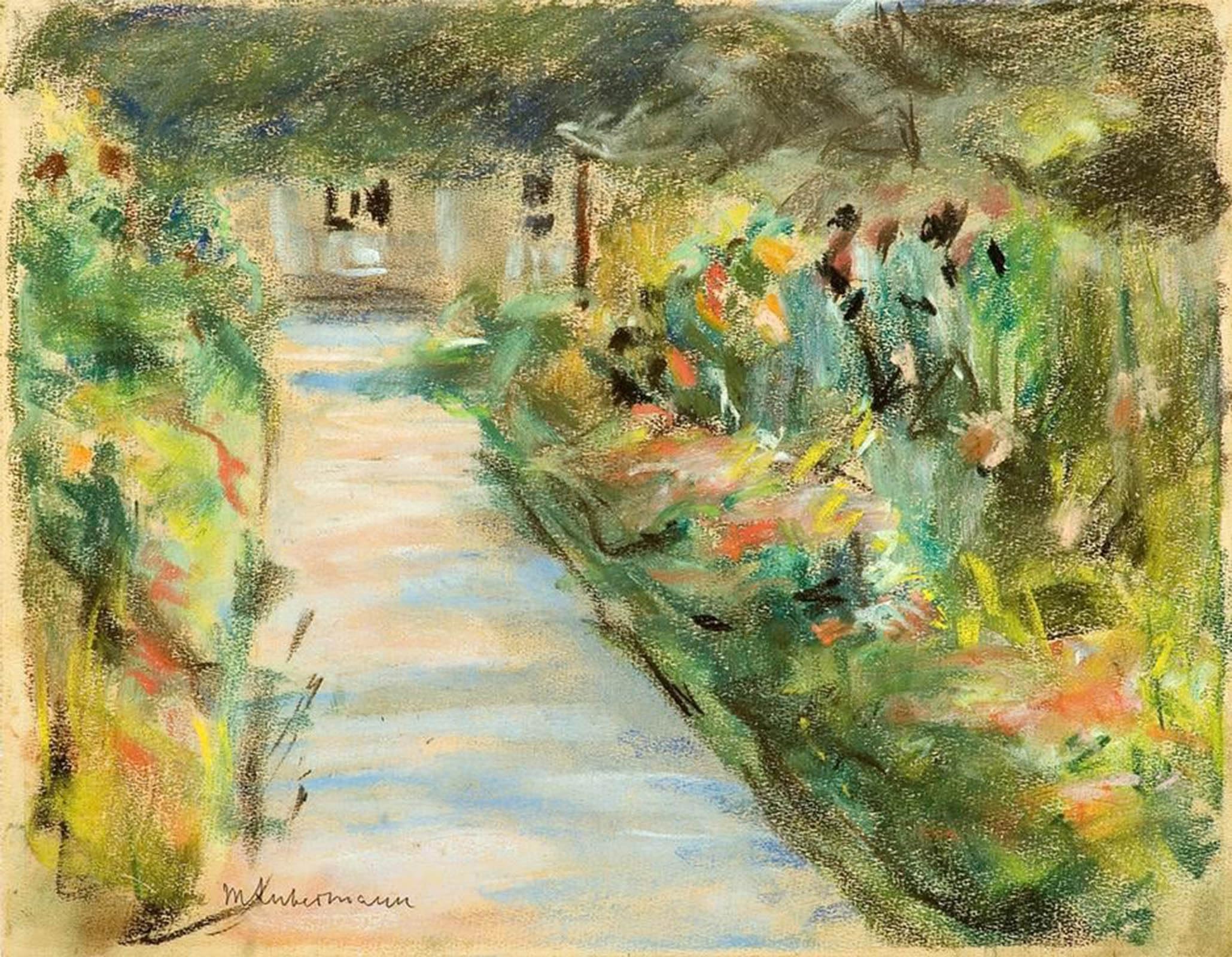 POSTERIIk Famous Animal Posters Vintage Picture MLiebermann Blossoming Garden by Max Liebermann Modern Wall Decor for Home Decor 60x90cm