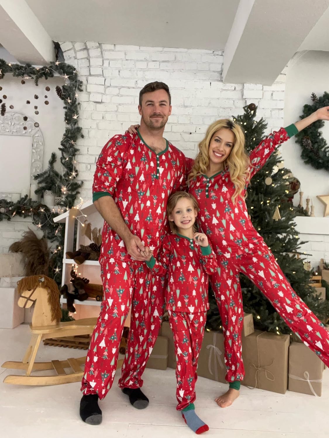 Ekouaer Christmas Pajamas for Family Matching Pj Sets Womens Mens Kids Pjs Long Sleeve Sleepwear Lounge Sets Outfits - Image 4