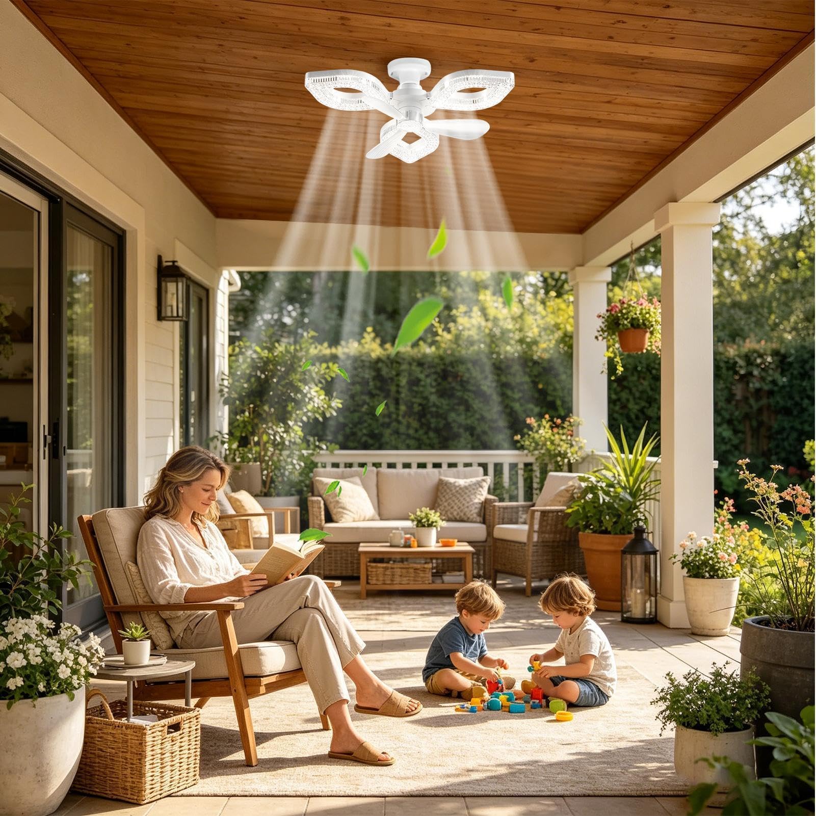 Ventilatori da Soffitto con 3000K-6500K Dimmerabile, 3 Velocità del , Timer