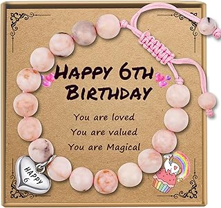 Sereney Birthday Gifts for Girls, Beaded Bracelets as 1 3 4 5 6 7 8 9 10 11 12 13 15 16 Year Old Birthday Gift, Adjustable Stone/Pearl Bracelet as Happy Birthday Gifts for Daughter Granddaughter Niece