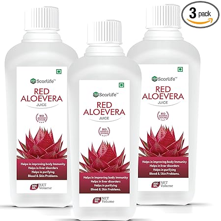 Scorlife Red Aloevera Juice Sugar Free (500ml) (Pack of 3)
