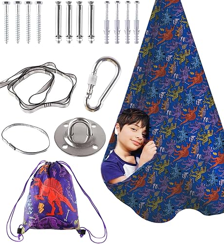 Columpio sensorial de terapia interior para niños, necesidades especiales, columpios de techo para acurrucarse, hamaca de tela ajustable para