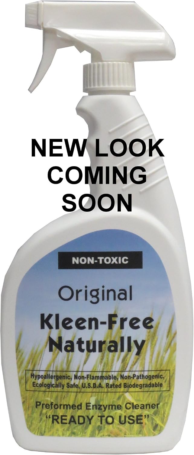 Kleen-Free Naturally Preformed Enzyme Cleaner, Enzyme Solution, Multi-Purpose Cleaner, Laundry Additive and More - Ready-To-Use - Original Scent - 24oz