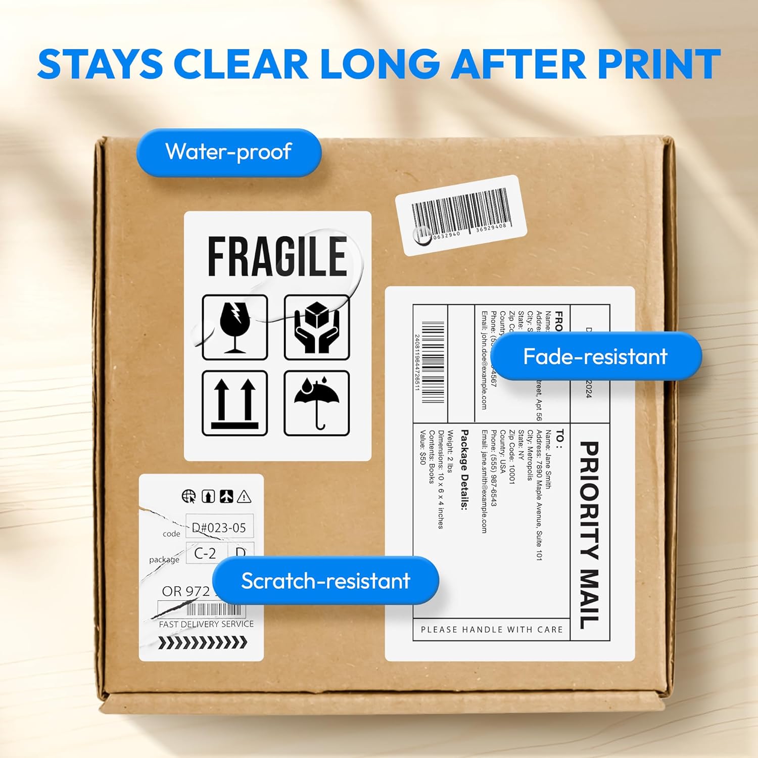 2x1 Direct Thermal Label, Barcode Address Mailing Name Shipping Labels, Perforated Thermal Stickers, Multipurpose, Commercial Grade for Thermal Printer, Strong Adhesive, 1310/Roll, 4 Rolls - Image 3