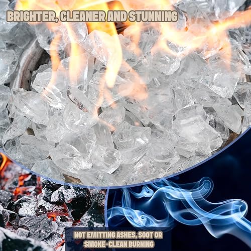 Miniatura 5 de Mr. Fireglass Vidrio de fuego triturado para hoguera natural o de propano, 10 libras de vidrio reciclado decorativo para chimenea y paisajismo,