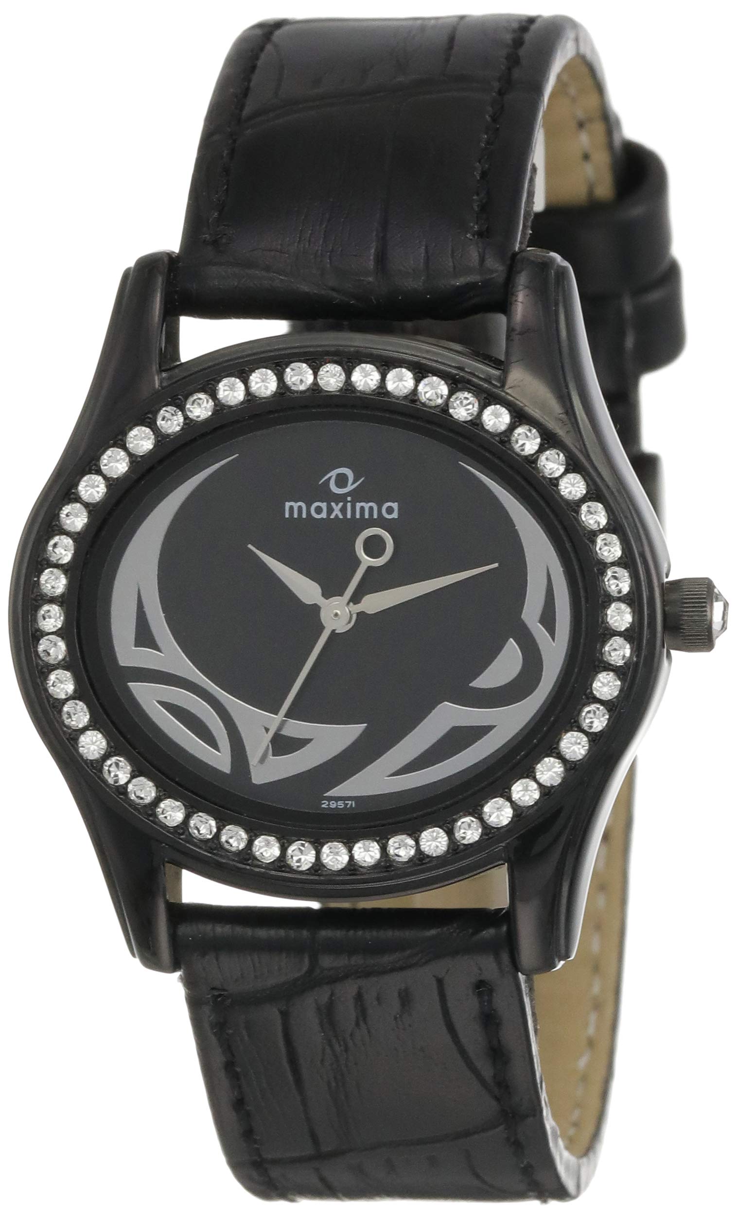 Maxima Brass Swarovski Attivo Bl Analog Black Dial Women Watch - 29571Lmlb, Black Band (B00MWYIP4K) Amazon Price History, Amazon Price Tracker
