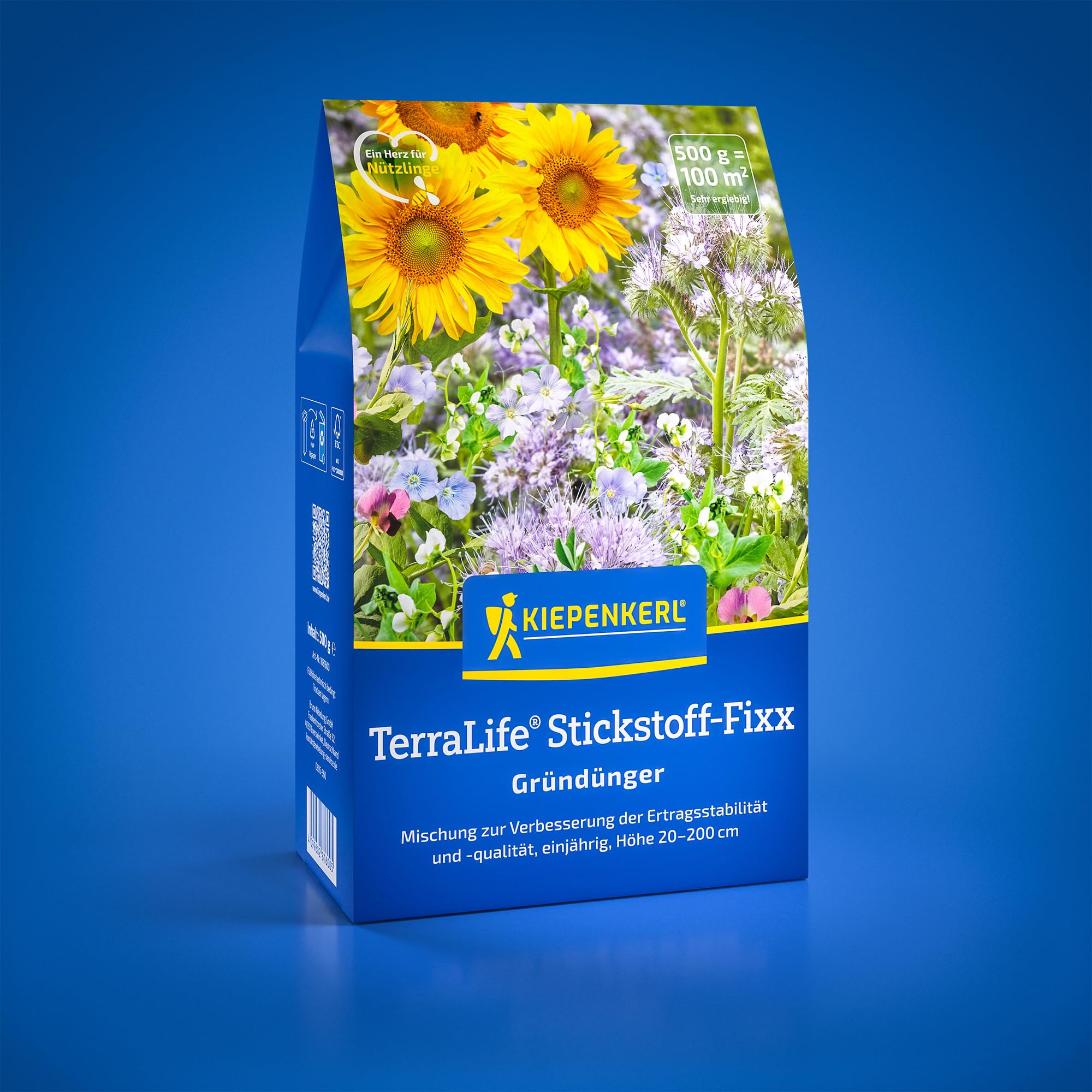 Kiepenkerl TerraLife Stickstoff-Fixx 1081600 – Gründüngersaatgut zur Verbesserung der Ertragsstabilität – Gründünger, Bodenlockerung, Bodenverbesserer