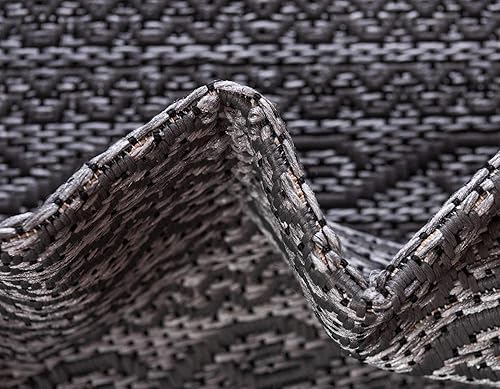 Miniatura 7 de Unique Loom - Alfombra colección de círculos abstractos, de transición para interiores y exteriores, beige, Polipropileno, GrisPlateado