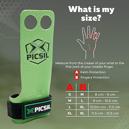 Miniatura 6 de PICSIL Azor Grips, agarres de entrenamiento con mayor retención de magnesio, agarres de mano unisex ligeros y resistentes para levantamiento de