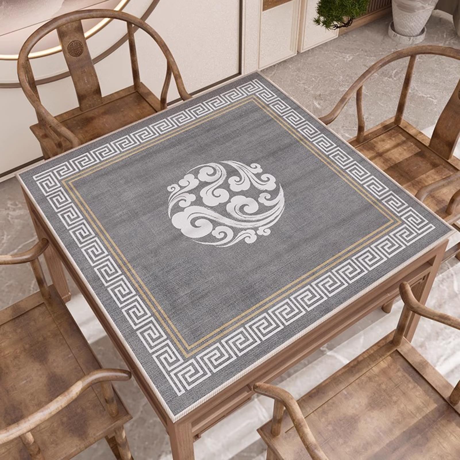 Tapis De Mahjong Antidérapant 60 Cm – Nappe épaisse En Fibre Et Caoutchouc, Réduction De Bruit, Sac De Transport Inclus