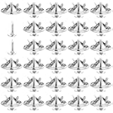 Metal Pin Backs Replacement, 50 Pairs Silver Butterfly Clutch Tie Tacks Blank Locking Pin Keepers Metal Locking Pins Back Replacement for Craft Making Enamel Pins Jewelry Making