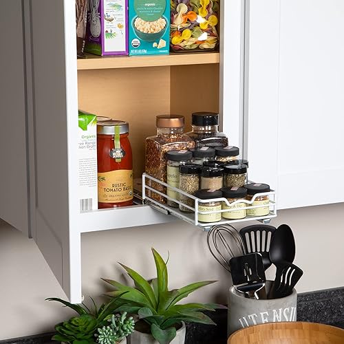 Miniatura 4 de HOLDN' STORAGE Organizador de especias extraíble para gabinete, resistente - Estante de especias deslizante de 6.5 pulgadas de ancho, se adapta a