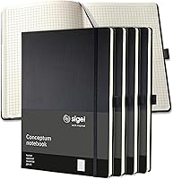 Vista 17 de Sigel CO116 Notebook CONCEPTUM®, negro, Tapa dura, forrado, tamaño A4+, con numerosas características
