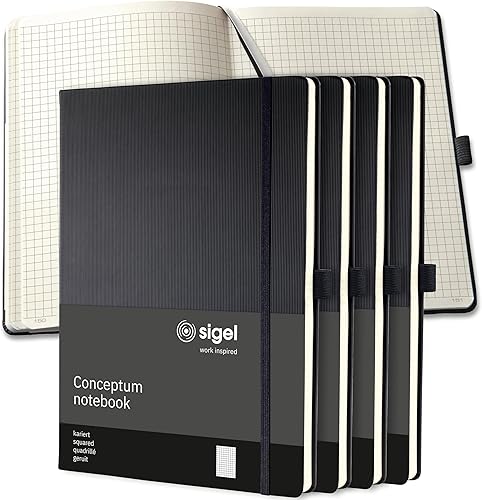 Miniatura 17 de Sigel CO116 Notebook CONCEPTUM®, negro, Tapa dura, forrado, tamaño A4+, con numerosas características