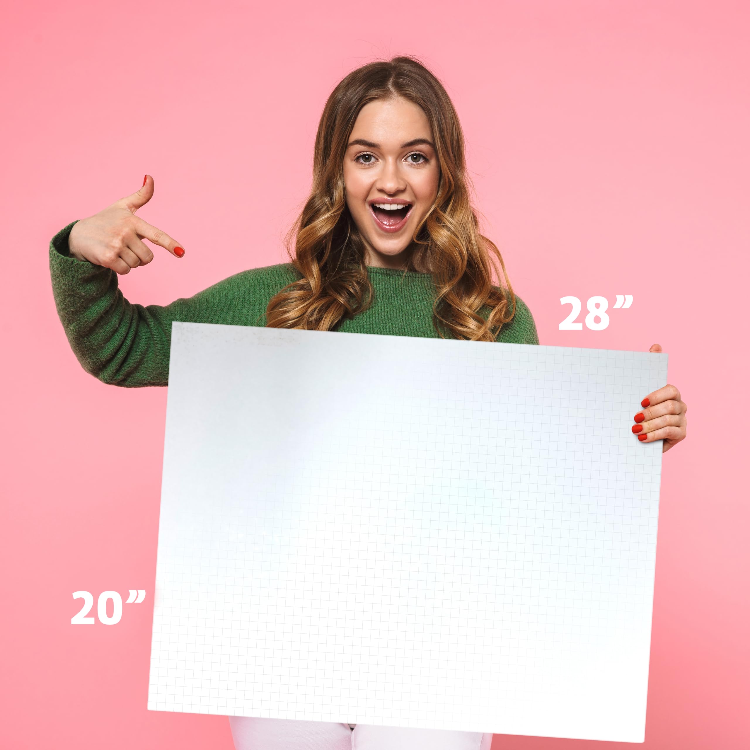 Flipside Products Fade-Line Lot de 10 planches en mousse blanches pour affiche, lignes de quadrillage subtiles de 1,27 cm pour alignement et mises en page visuelles, arts et travaux manuels 50,8 x