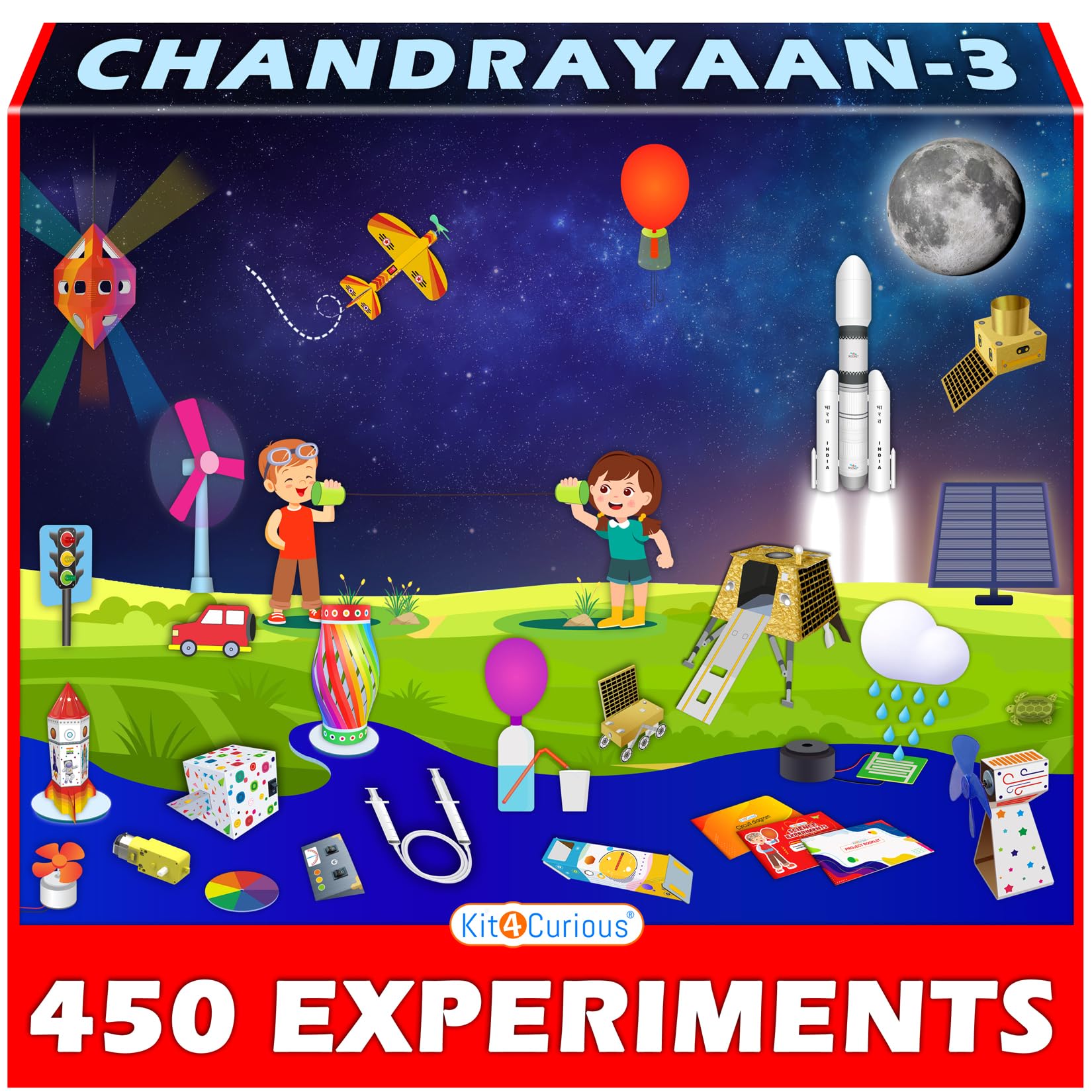 Kit4Curious® Chandrayaan Moon Mission and 450 Solar Electronic Science Hydraulic Art Games Chemistry Robotics Experiments All-in-One 3D Puzzle Toy DIY Smart STEM Kit (B0CKPZCZPN) Amazon Price History, Amazon Price Tracker