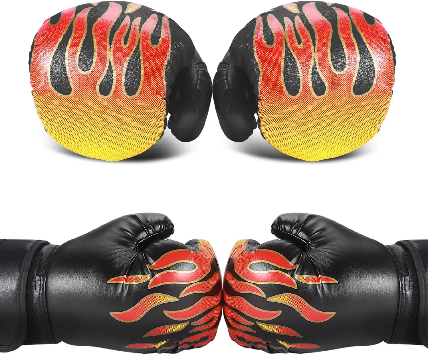 Flexzion Boxing Gloves for Kids 4oz, Black Training Punching Bag Mitts - Image 5