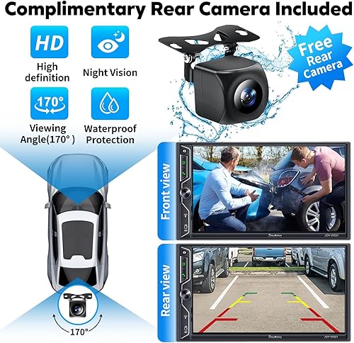 Miniatura 7 de Actualización de pantalla QLED Estéreo de coche de doble DIN de 7 pulgadas con Apple CarPlay inalámbrico y Android Auto, sonido potente de 240 W,