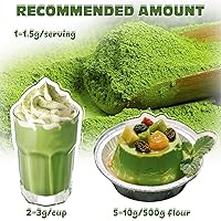 Vista 5 de Colorante alimentario verde para té verde matcha, polvo de té verde natural puro de 7.1 onzas, sin azúcar para café con leche, leche, hornear