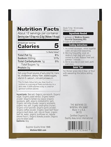 Miniatura 2 de Watkins Mezcla de condimentos gourmet orgánicos salsa Au Jus bolsa de 10 onzas 1 unidad